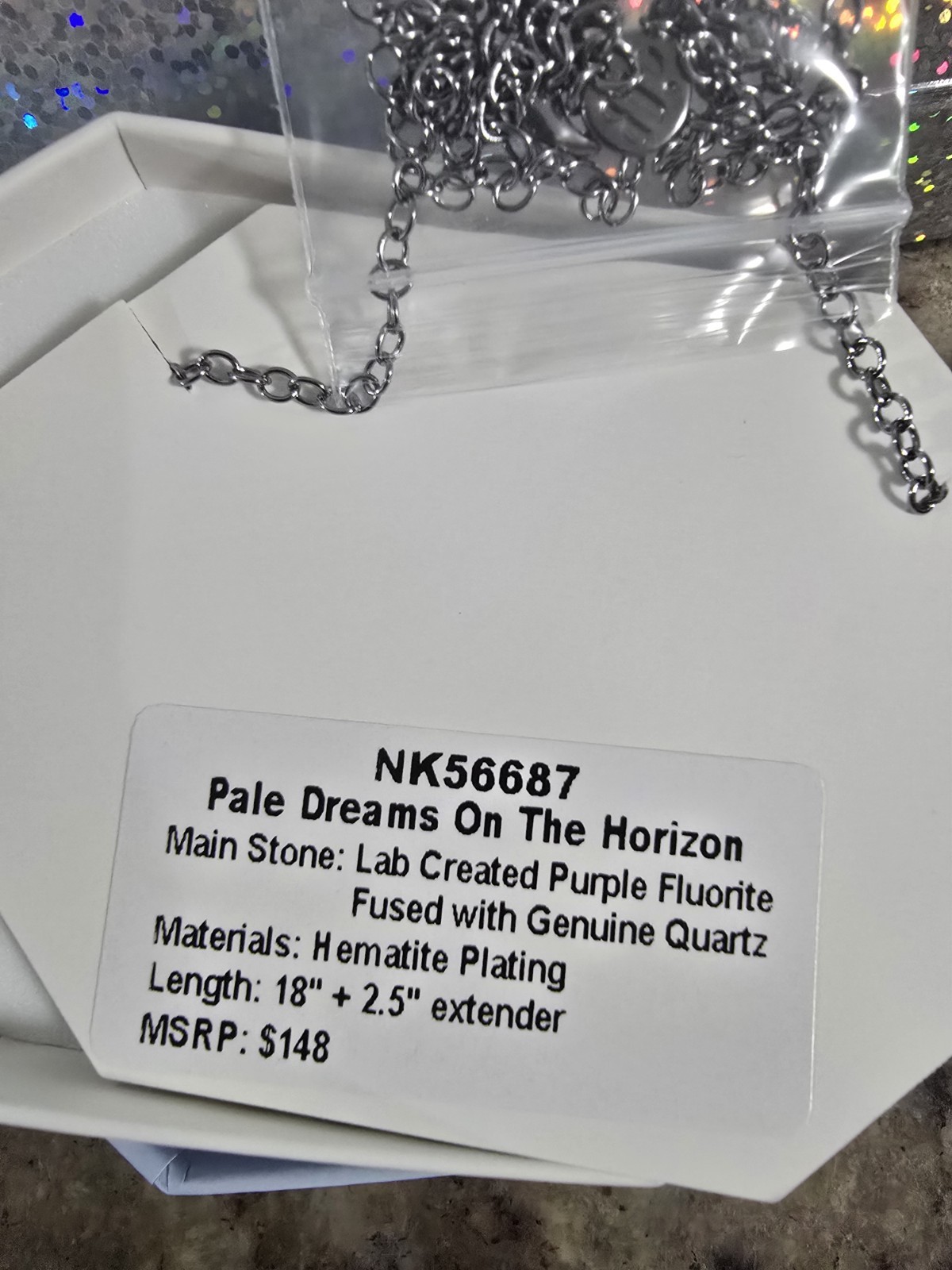 Bomb Party NK56687 Pale Dreams On The Horizon Necklace Purple Flourite