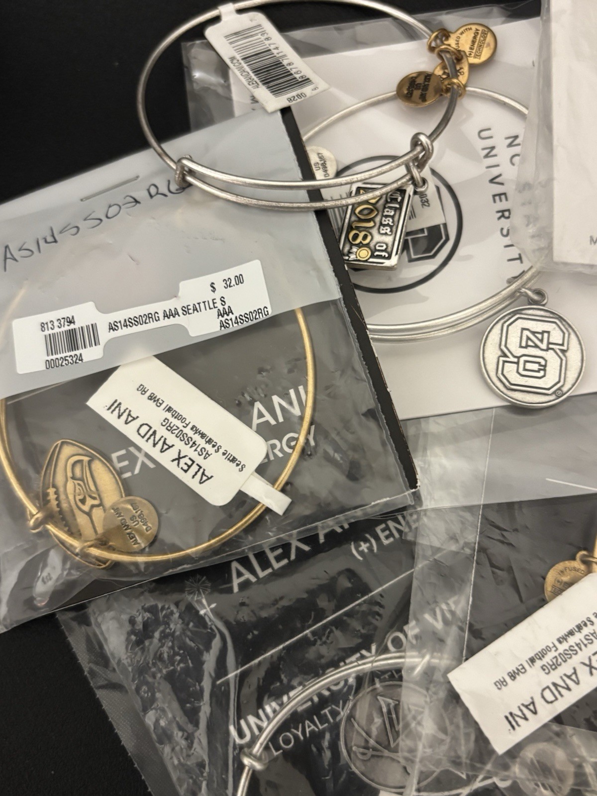 Alex and Ani 9pc NWT Mixed Lot Gold & Silver Tones Charm Bracelets