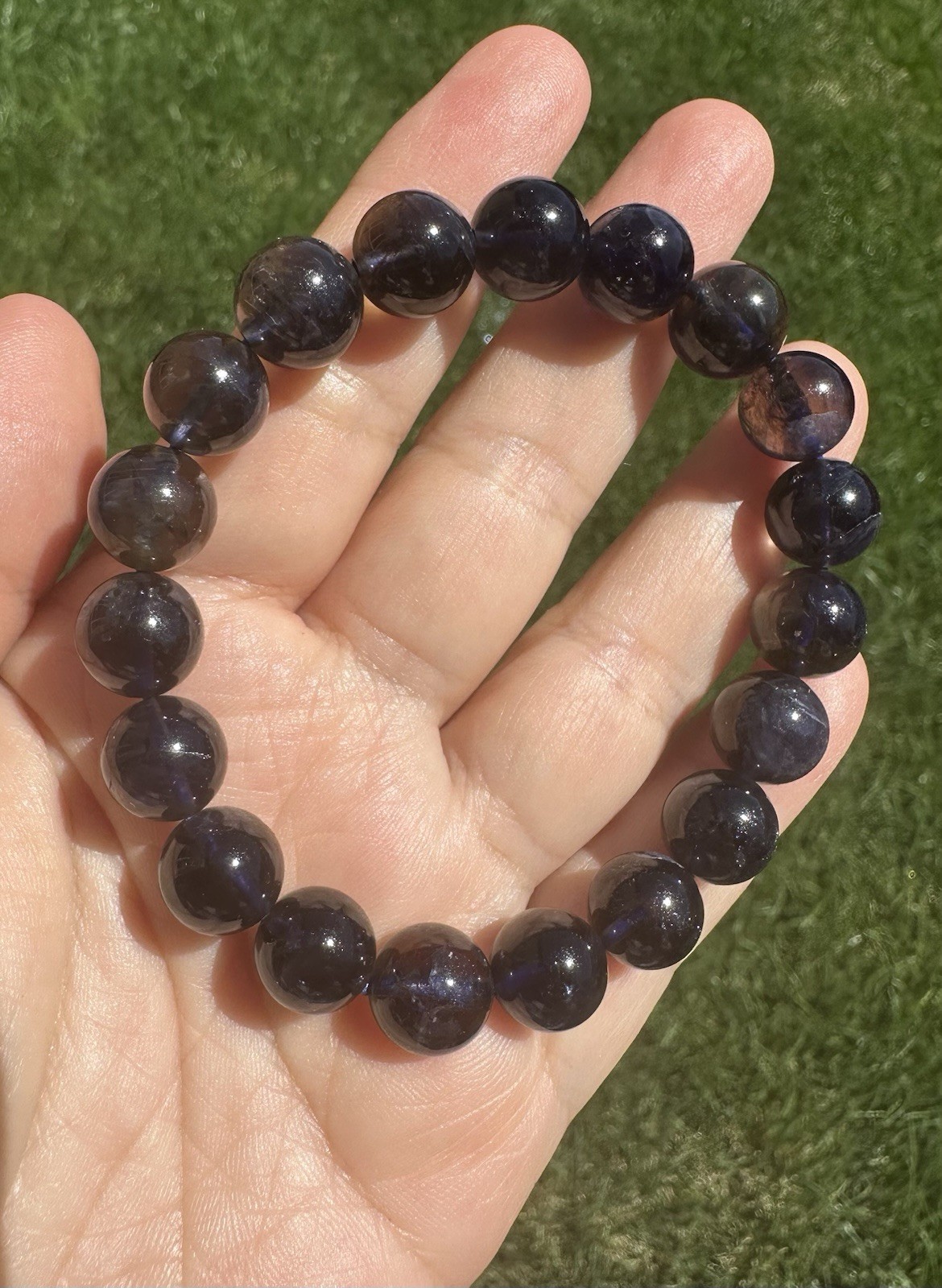 10.5mm+ High Quality Iolite Crystal Bracelet