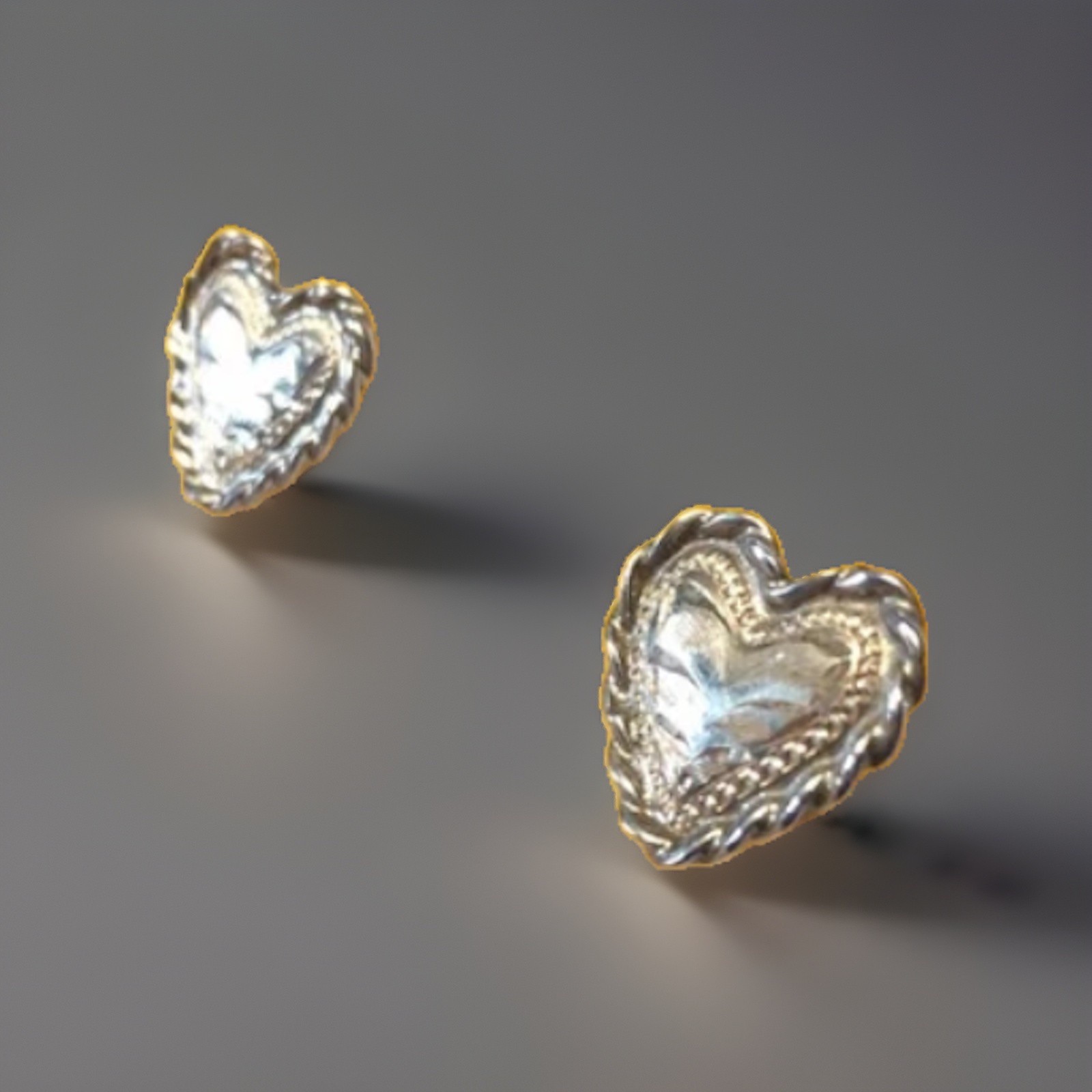 Fritch Brothers 1/2” Heart Rope Edge Post & Friction Back Earrings