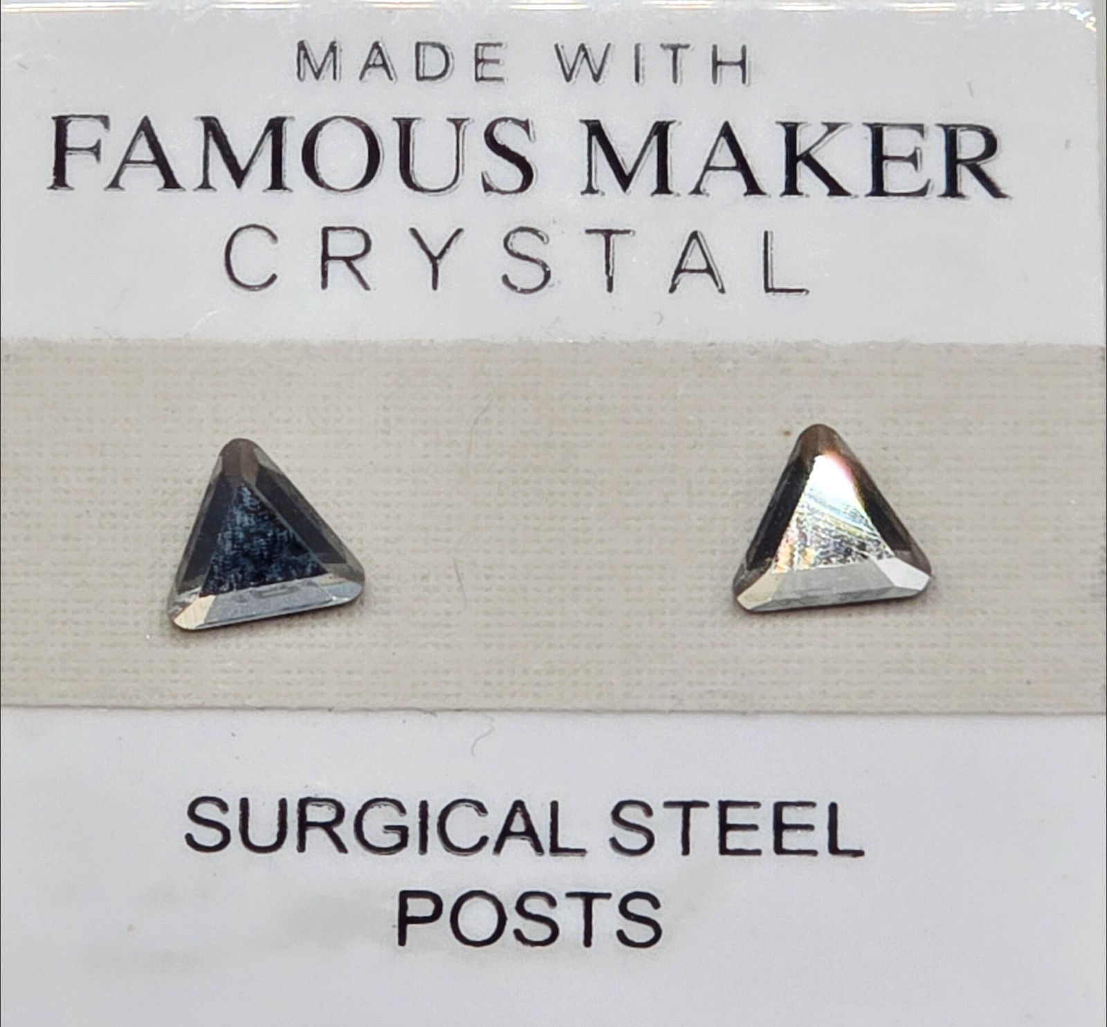 Silver Triangle Stud Earrings 7mm Crystal Made with Swarovski Element