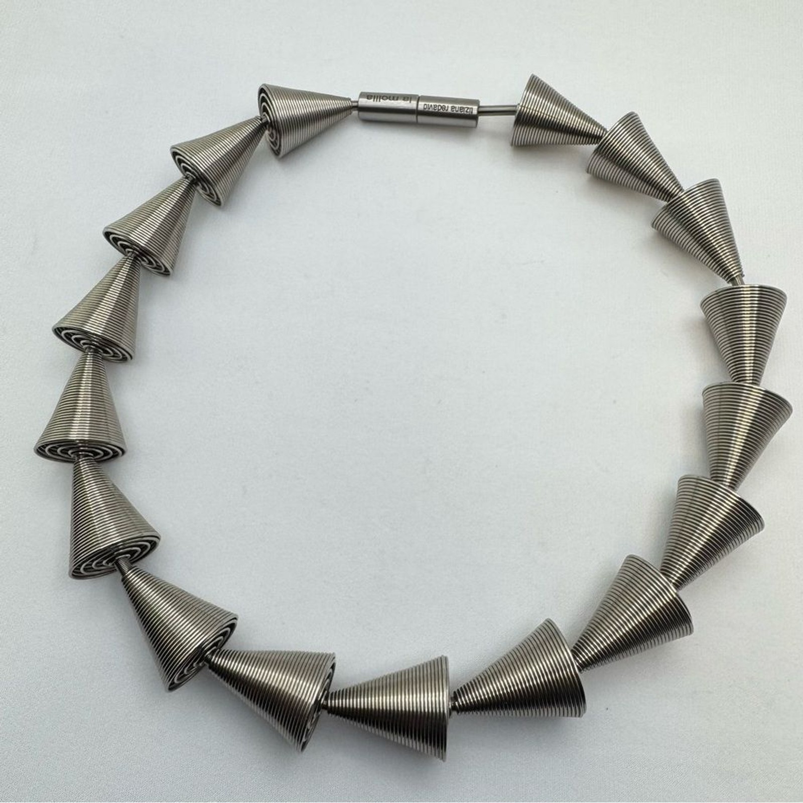 La Molla Tiziana Redavid Coil Stretch Necklace Magnetic Clasp Coil Cone Design
