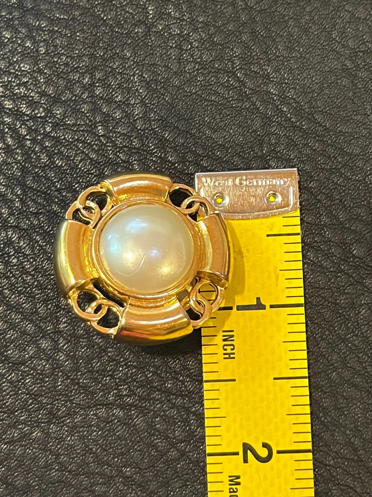 CHANEL Earrings AUTH Coco CC Logo Rare Vintage Gold 94P 4 CC Pearl 3.1cm F/S