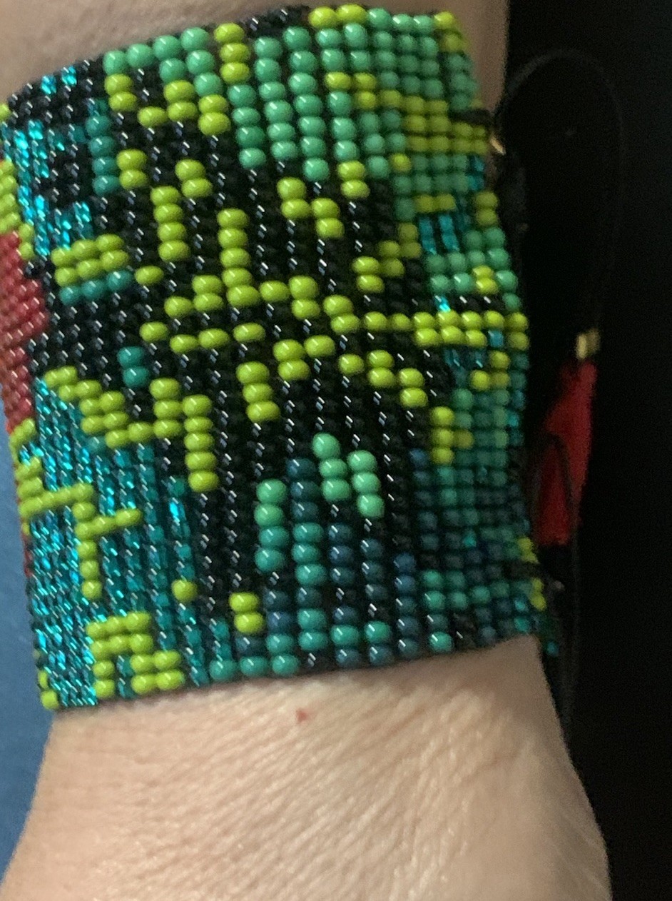 Beaded Bead Bracelet Wide, Colorful Tassels (Green, Red, Black, Etc.)