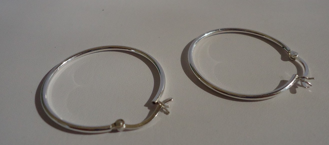 925 STERLING SILVER LADIES HOOP EARRINGS 35MM IN DIAMETER FINE QUALITY