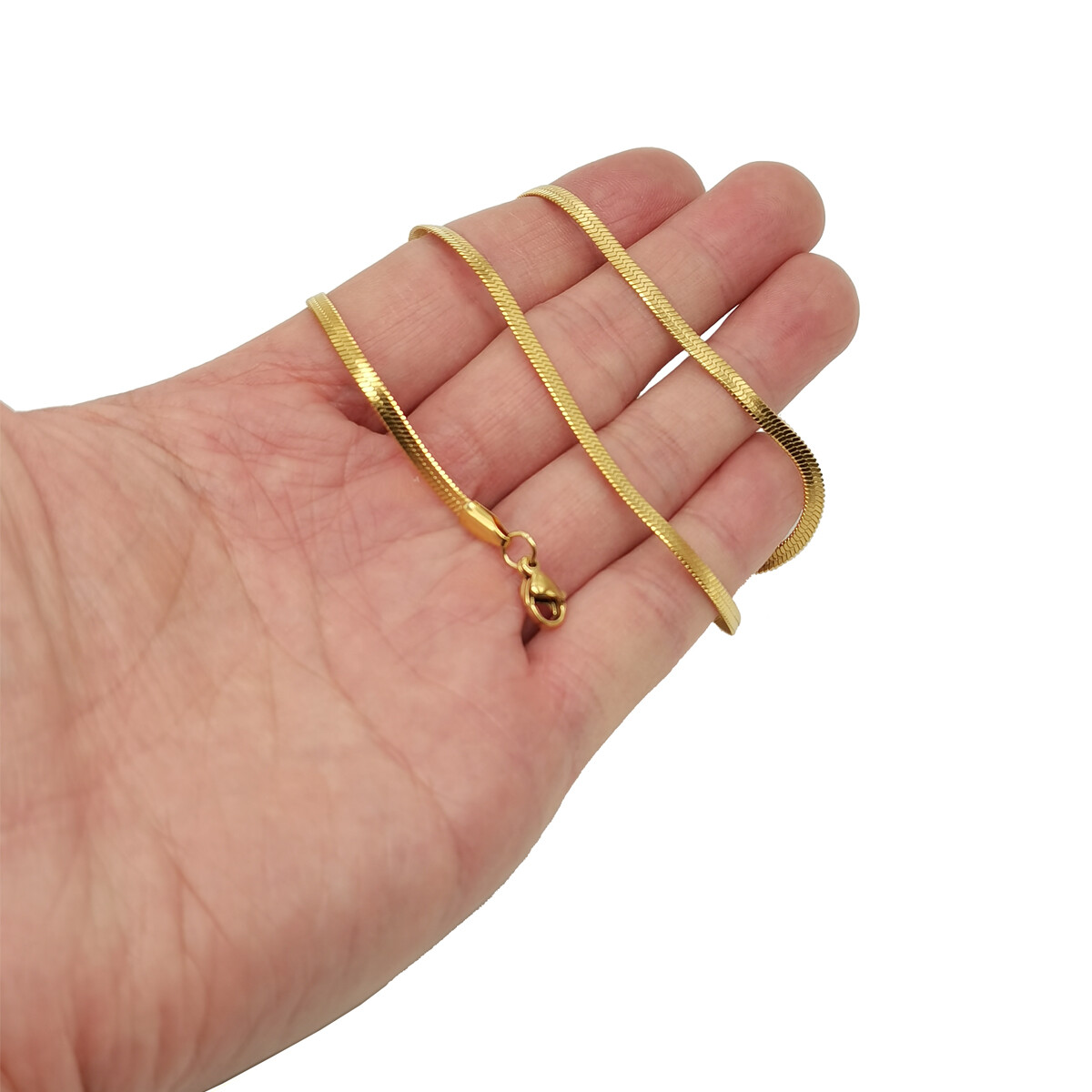 Men&Women Genuine 18K Gold Filled Italian 16″-24″ Herringbone Chain Necklace Z14