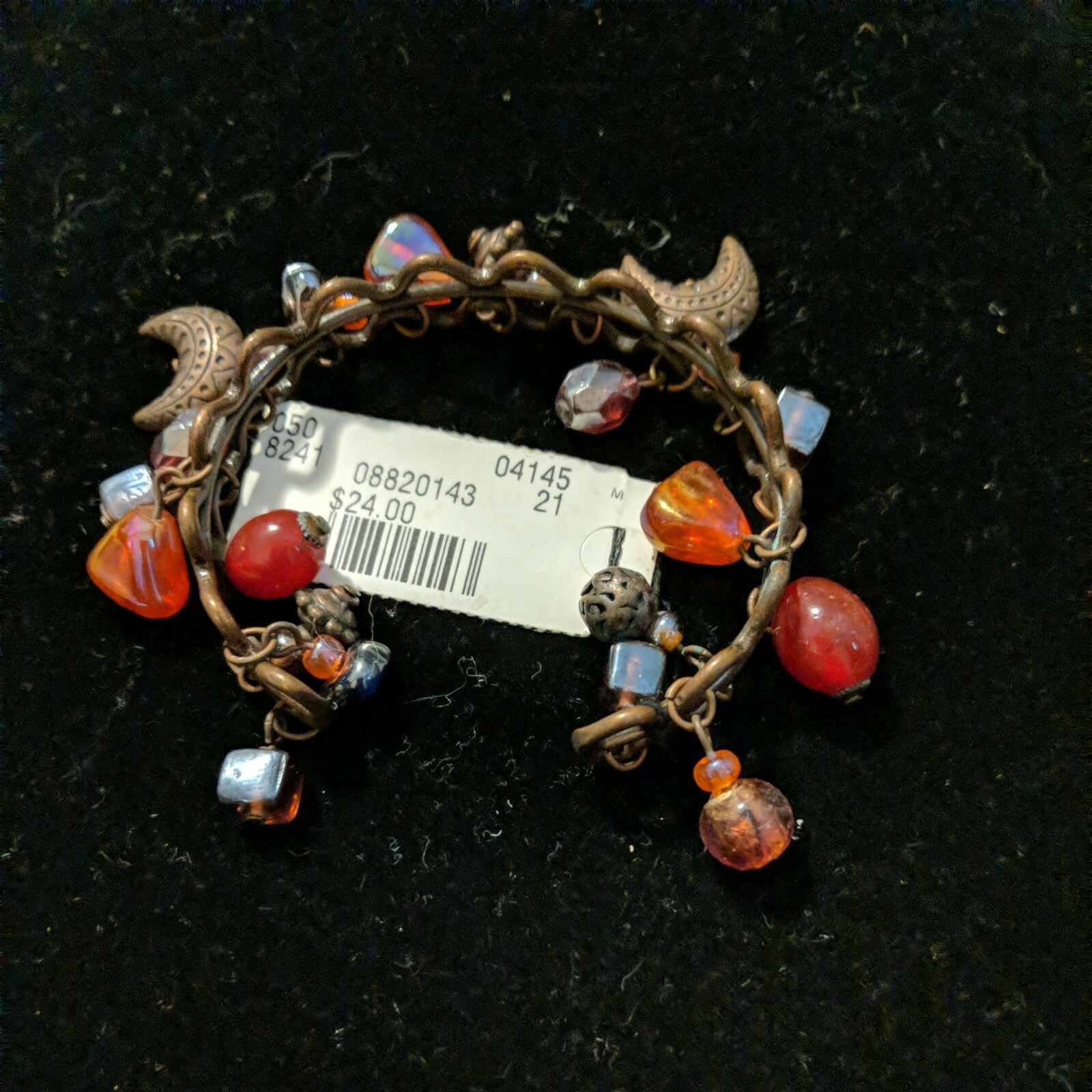 Express Bronzetone Charm Bracelet Moons and Charms