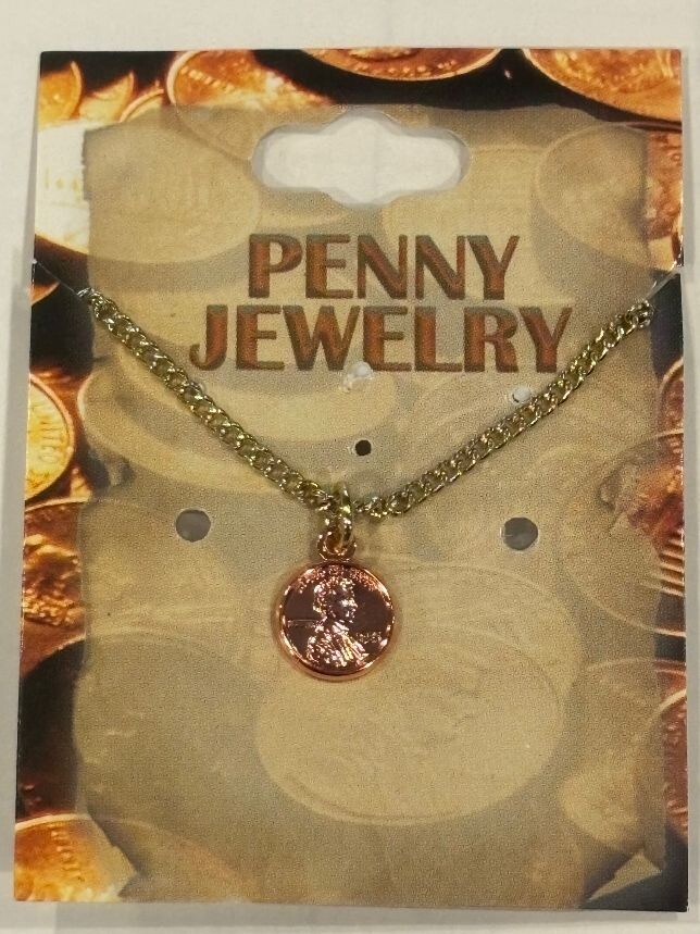 Abraham Lincoln Penny Necklace New On Hanger Card