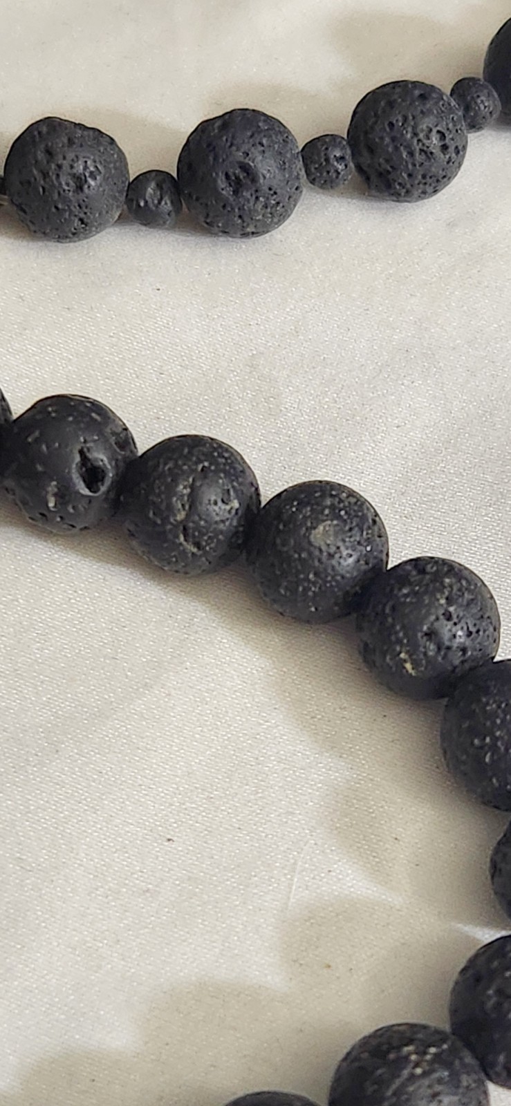 TWO BLACK LAVA STRETCH BRACELETS