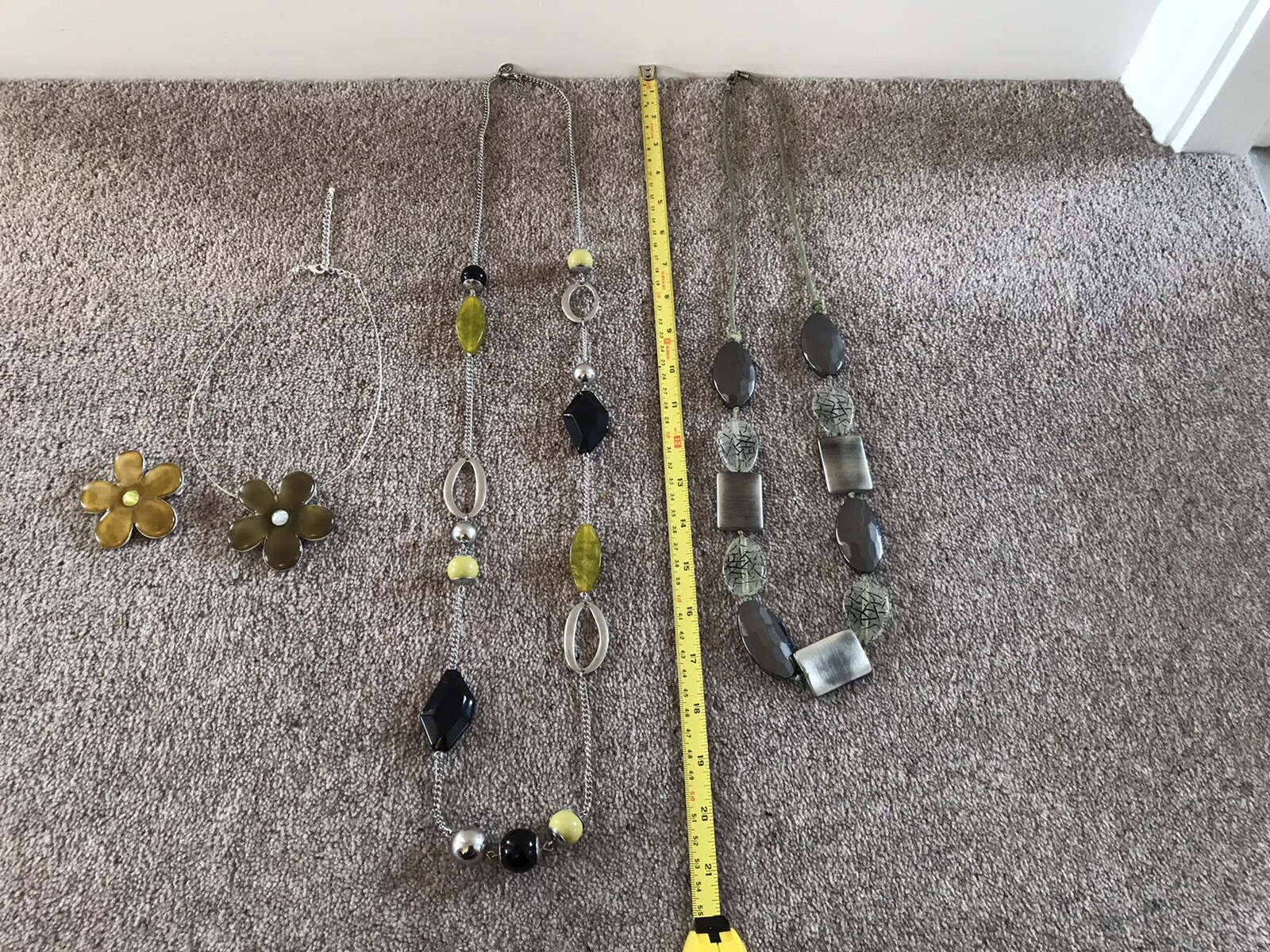 Next Costume Jewellery Necklace X3 Green – Excellent Condition