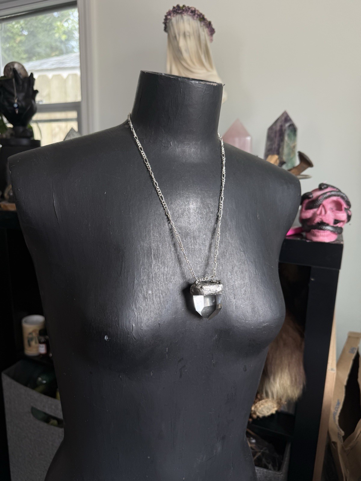 Crystal clear quartz aaa quality crystal necklace pendant healing jewelry