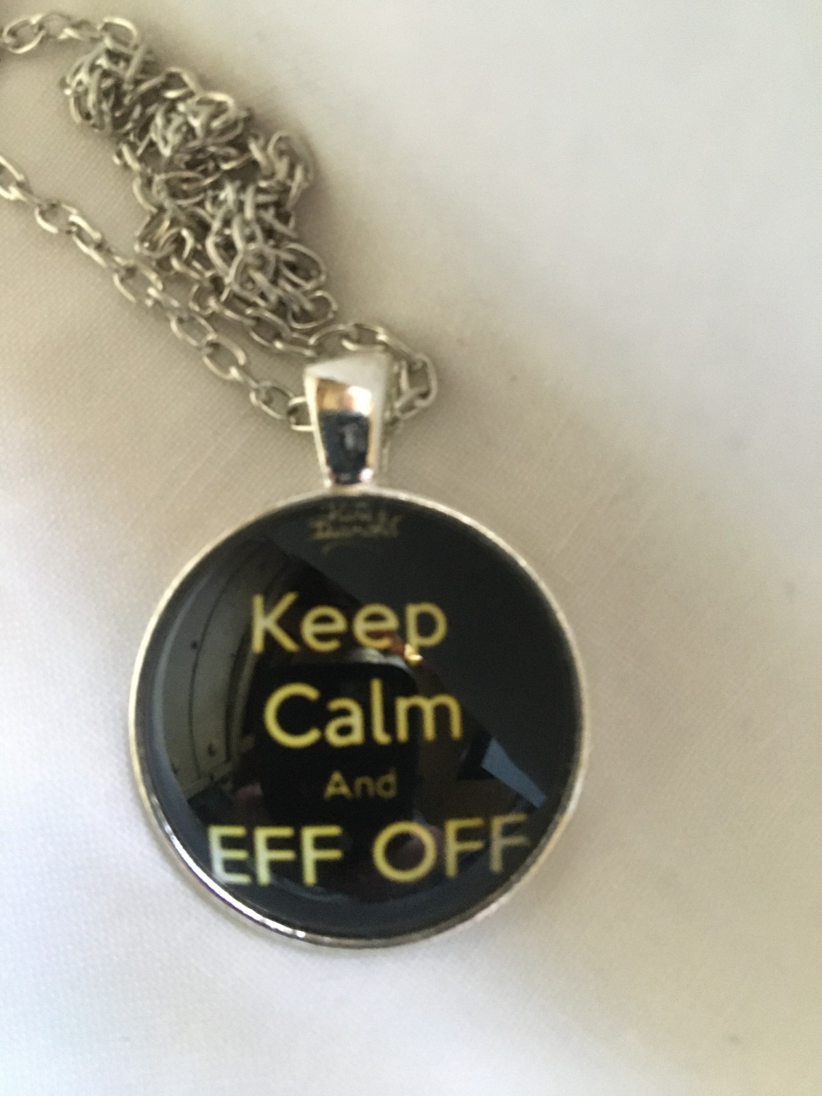 KEEP CALM and EFF OFF – NAUGHTY WORD – PENDANT & 16″ Chain – Brand New