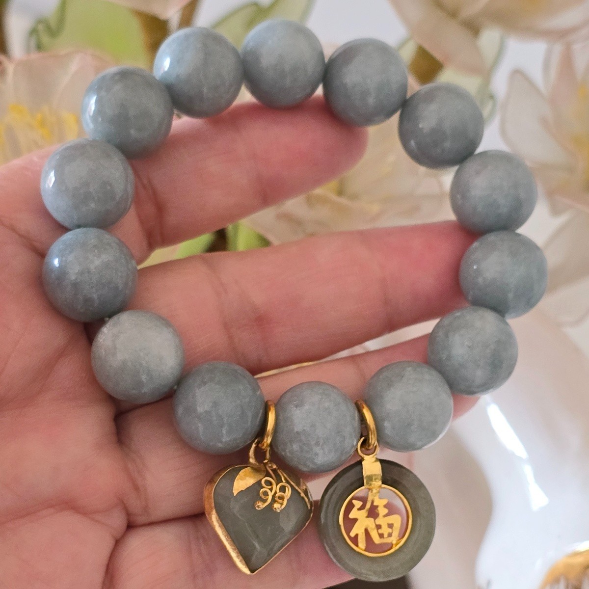 Jade Bracelets Bangle Round Real Natural Green Gems Jewelry Healing Energy Women