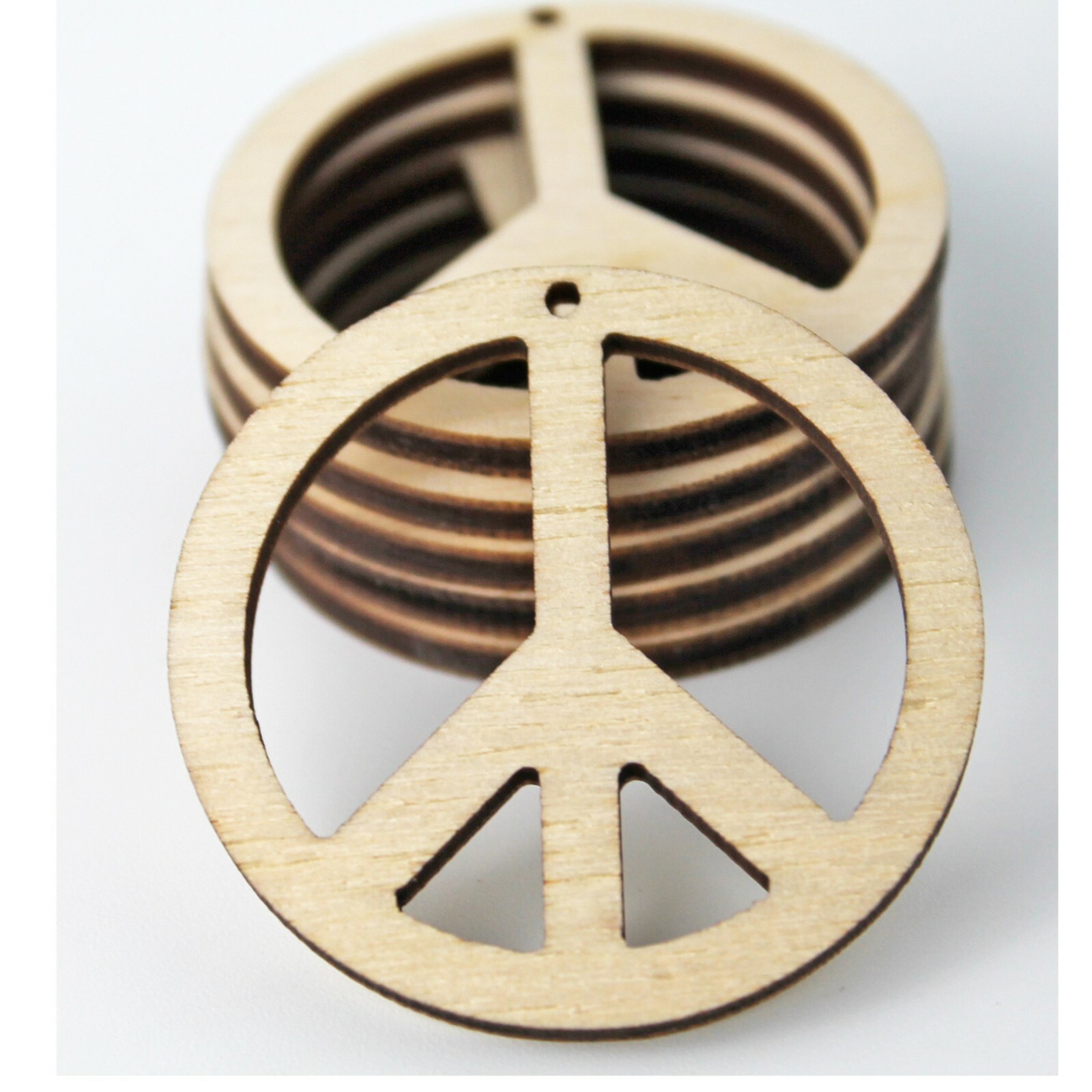 Peace Sign Circle Wood Cutout Hanging Earrings Jewelry Blanks Crafts ALL SIZE