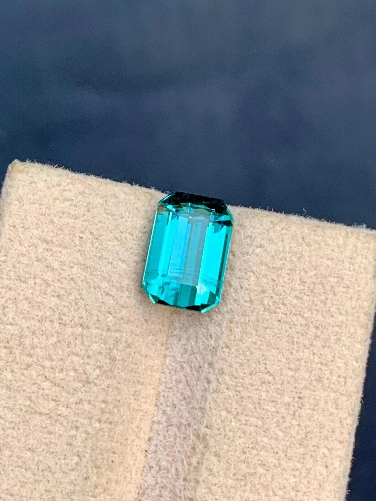 2.6 Ct Certified Natural Paraiba Tourmaline Neon Blue Emerald Cut Loose Gemstone