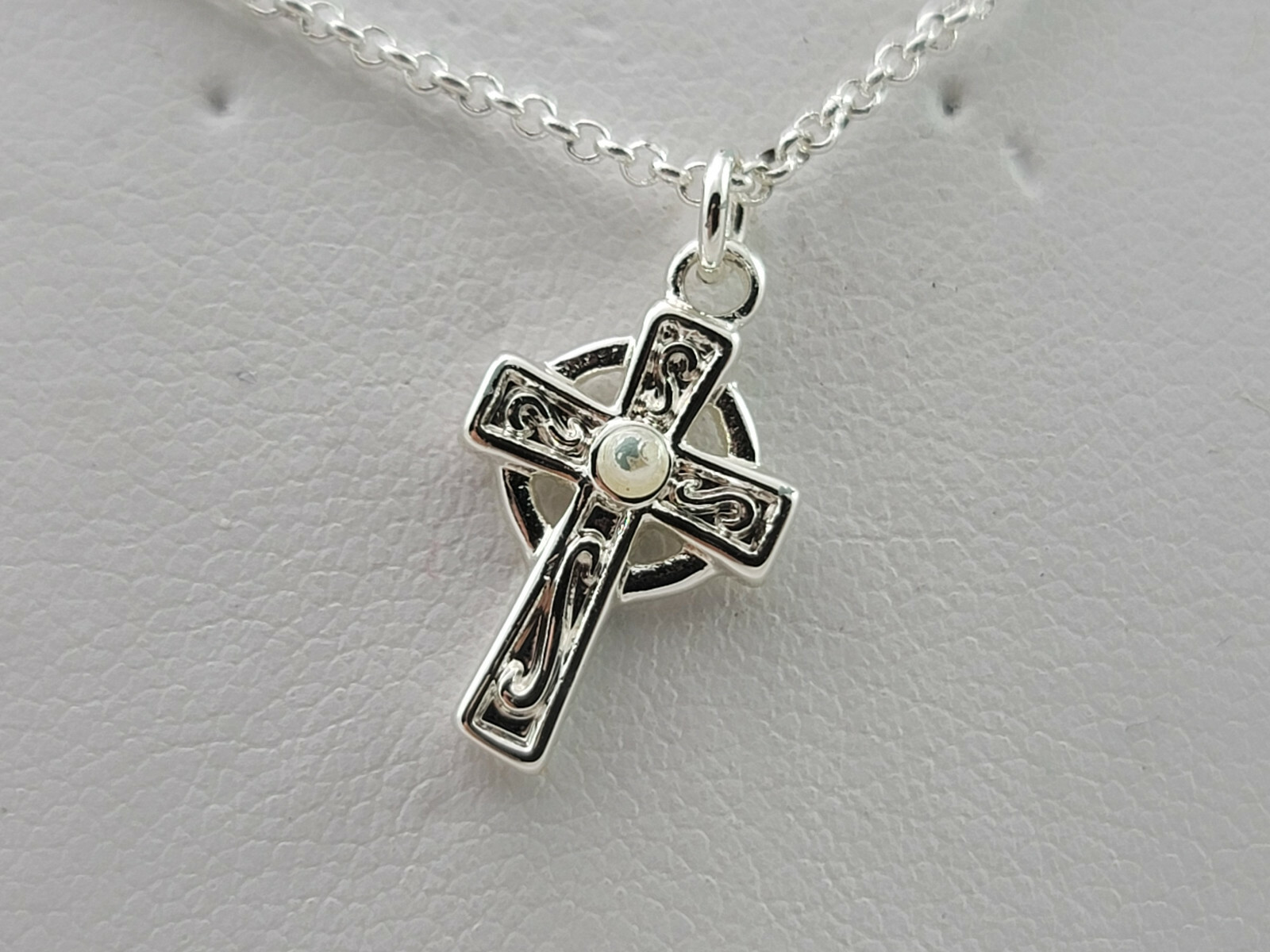 Solvar Unisex Silver Plated First Communion Irish Celtic Cross Pendant