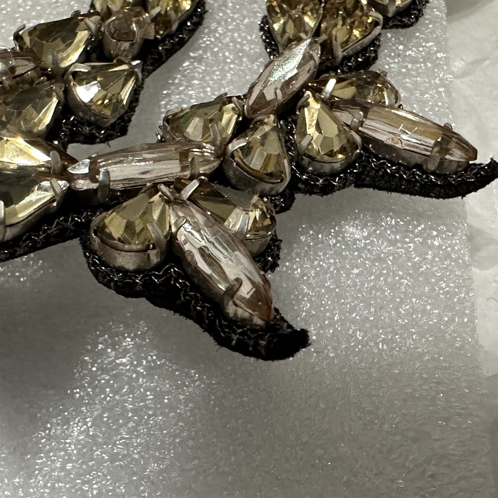 Deepa Gurnani Crystal & Suede Beaded Statement Necklace NEW Empress of Aria