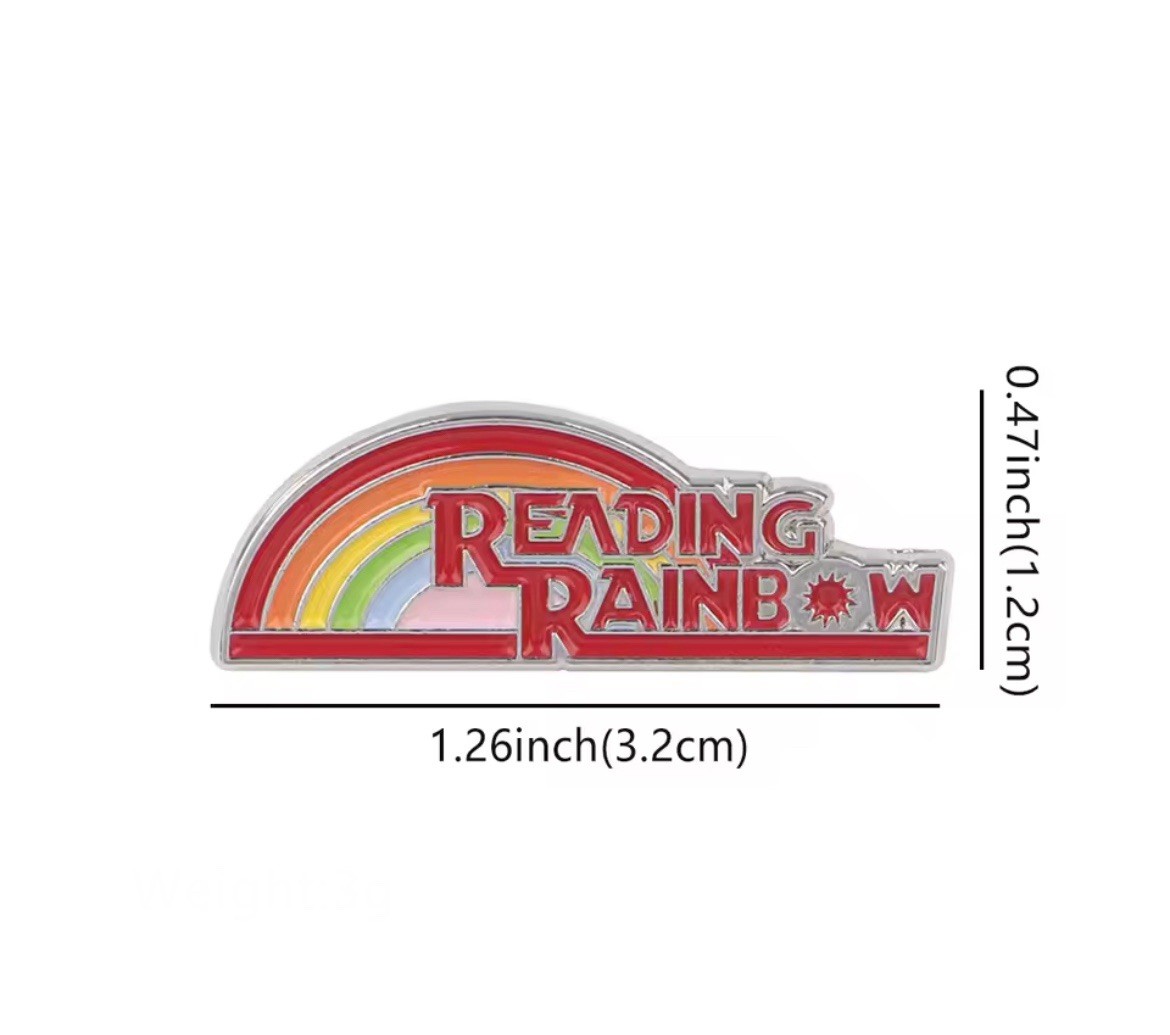 Reading Rainbow Pin Single Metal Reading Rainbow Rubber Pin Backer Nostalgia