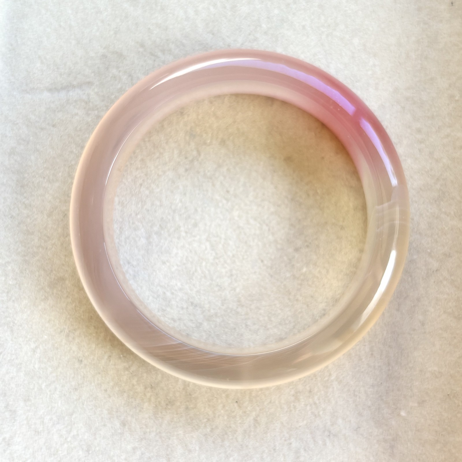 55mm Natural Pink Lace Agate Carnelian Bangle Banded Crystal Healing Bracelet