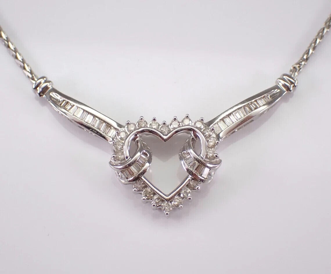 2 Ct Round Cut Simulated Diamond Heart Shape Pendant In 14k White Gold Plated