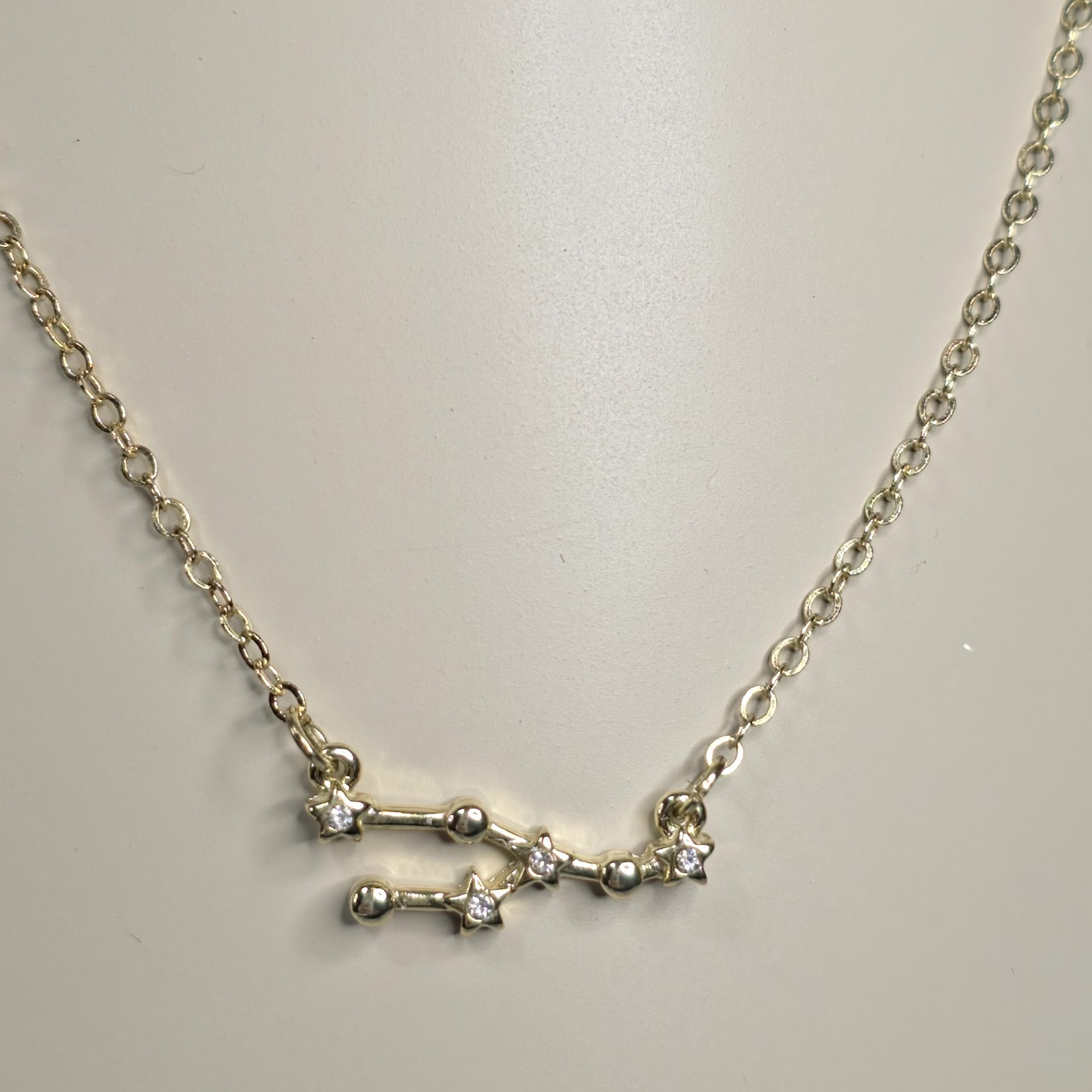 Taurus Constellation Necklace Gold Tone Astrology Zodiac 18″ Chain Celestial