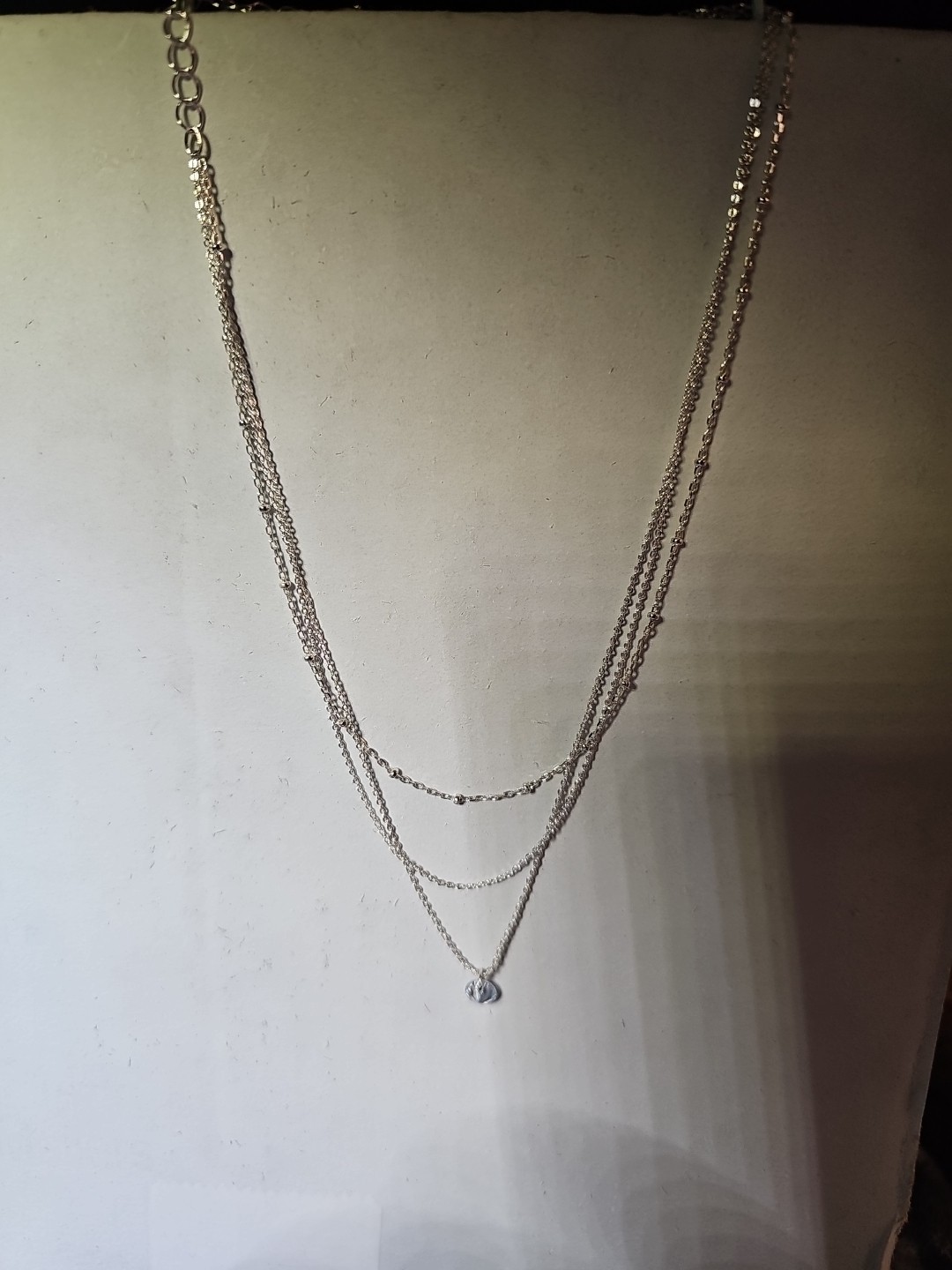 Silver Women 3 Three Layered Choker Pendnat Necklace Fashion Jewelry – Party