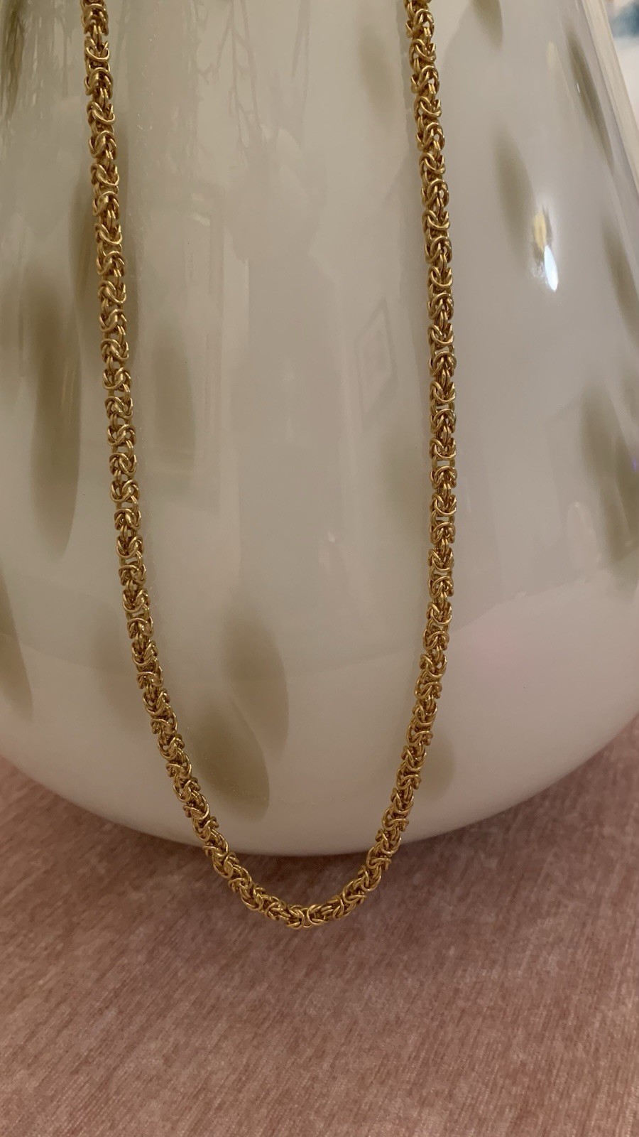 24” Women’s Byzantine Chain Necklace Excellent Condition Gold Tone Italy