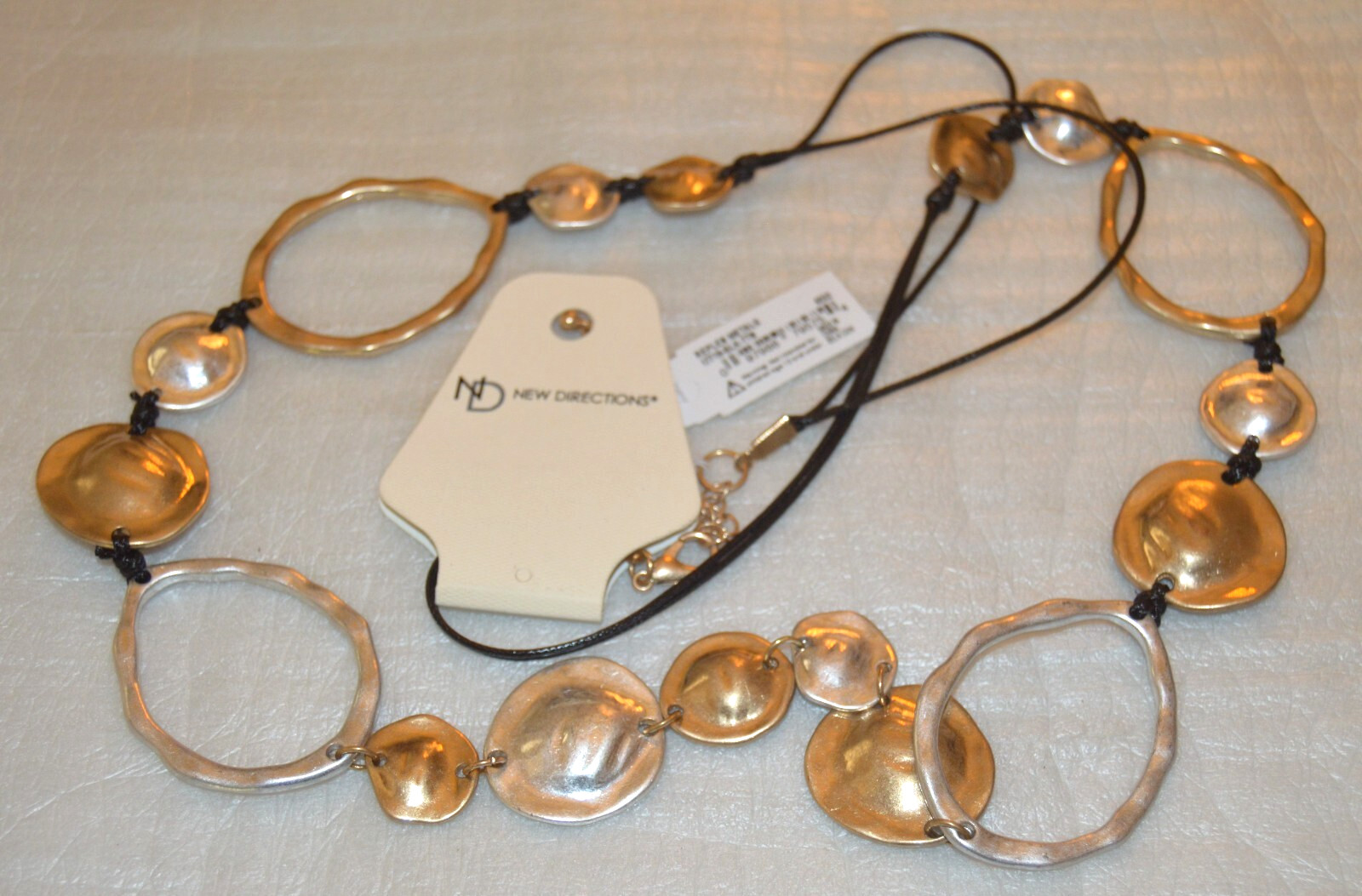 Gold & Silver Tone Disks & Rings Necklace by New Directions 36+ in. New Jewelry