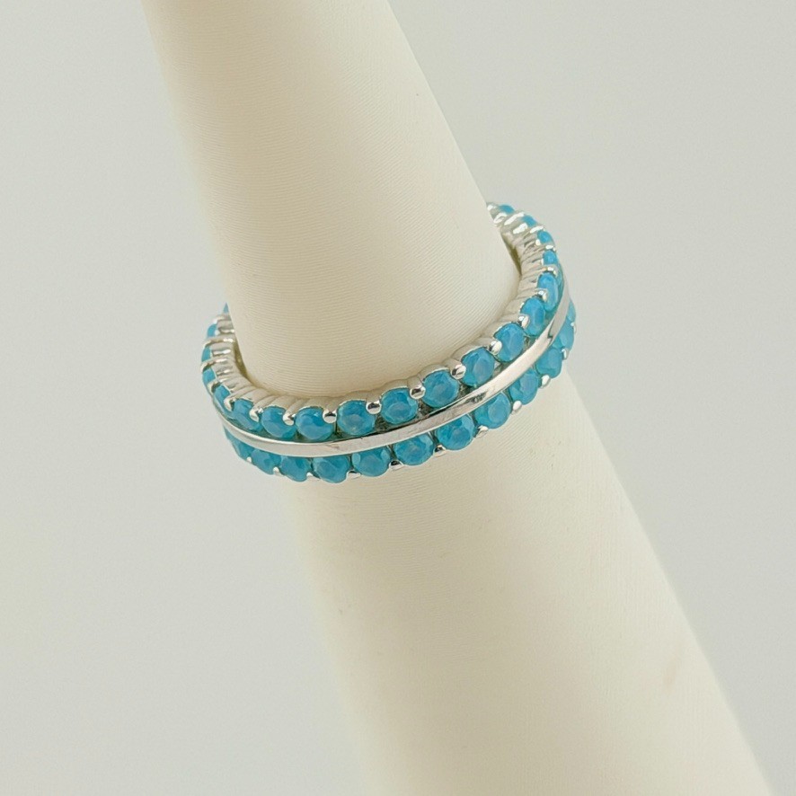 Bomb Party Sz 5 Ring Sky Blue Topaz on .925 Solid Sterling Silver RBP4604 RETRO