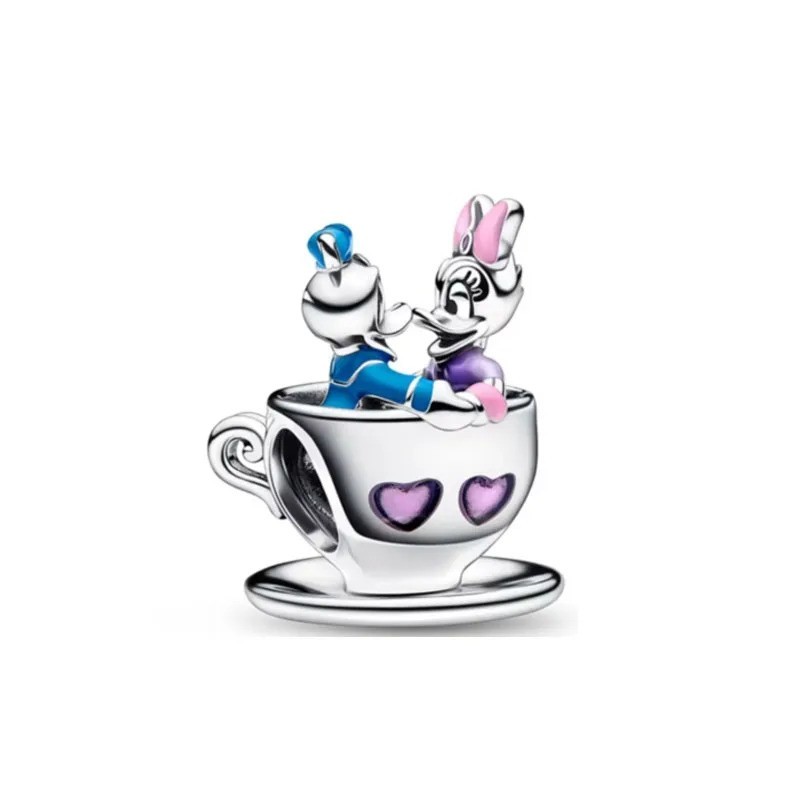 Genuine 925 Sterling Silver Fashion Charm Donald Daisy Duck