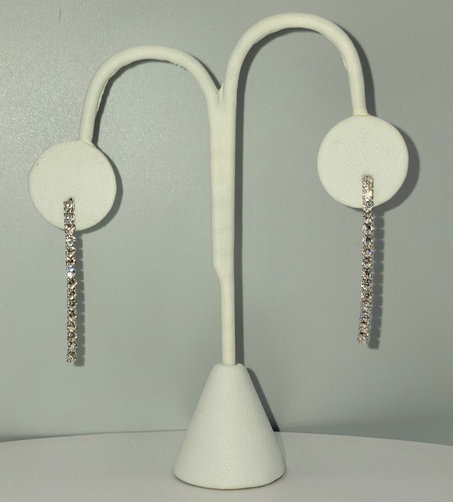 Moissanite Dangle Earrings 925 Sterling Silver 2.5mm Long Tassel Stud 1.80cttw