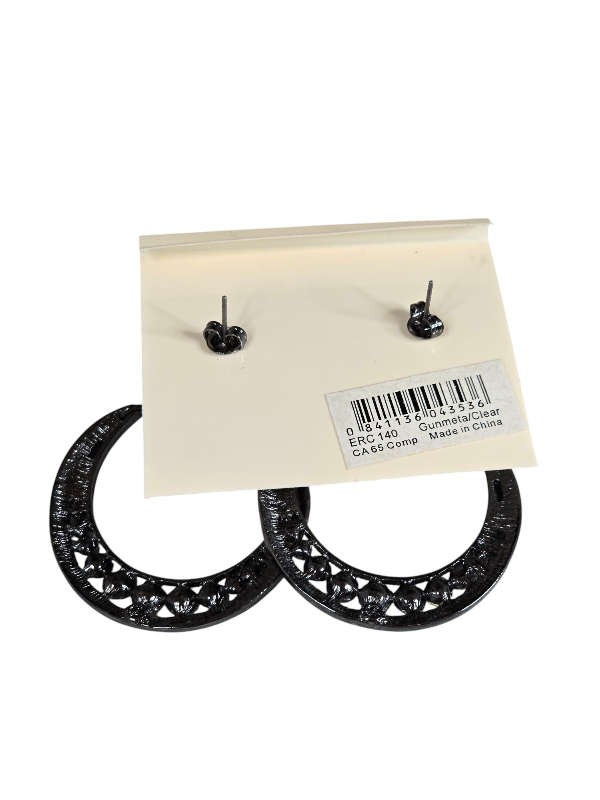 Amrita Singh Gunmetal Plated Crystal Long Dangle Earrings NWT