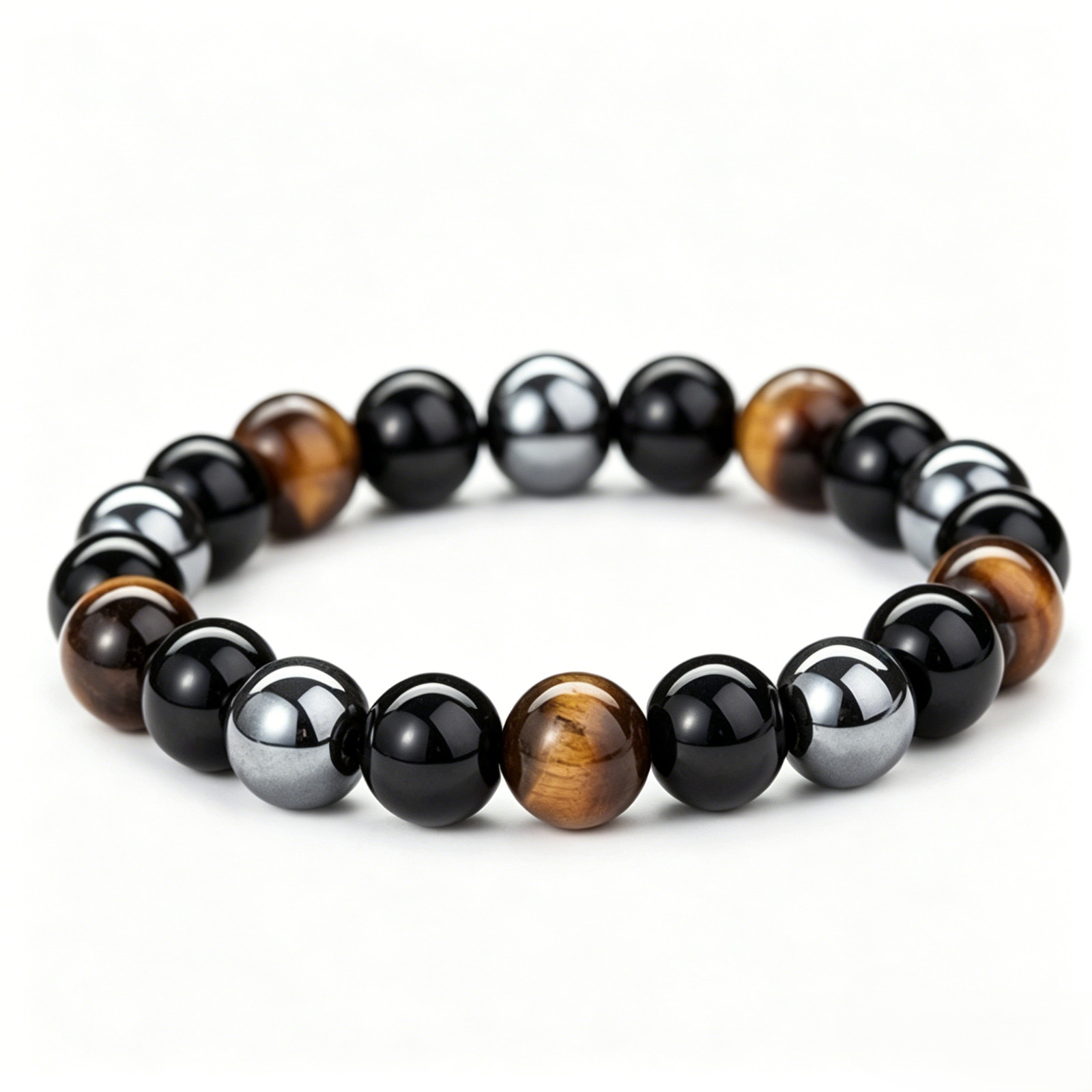 Tiger Eye Black Tourmaline Bracele Protection Blocks Negativity Crystal Bracelet