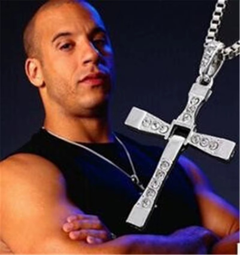 Dominic Toretto Fast and Furious Cross Pendant Necklace Vin Diesel Necklace Men*