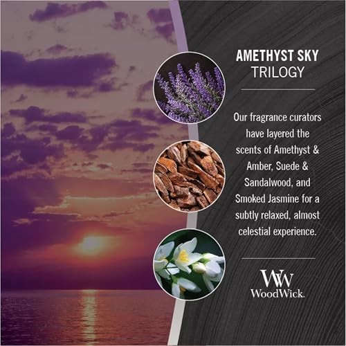 WoodWick Amethyst & Amber Gifts for Women and Men, 16 oz Ellipse Amethyst Sky