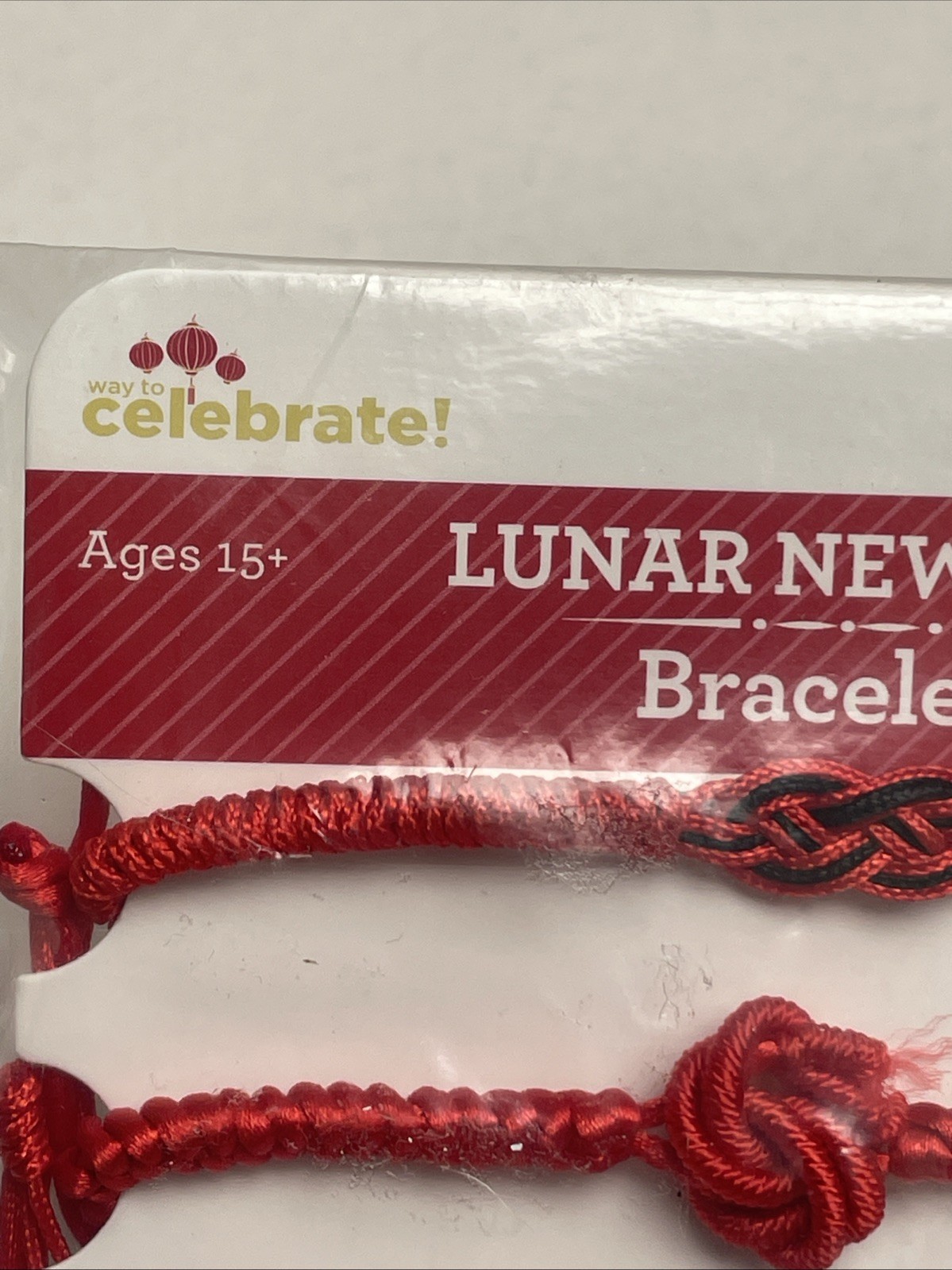 Lunar New Year Red Fabric Bracelet Set 3 Pieces