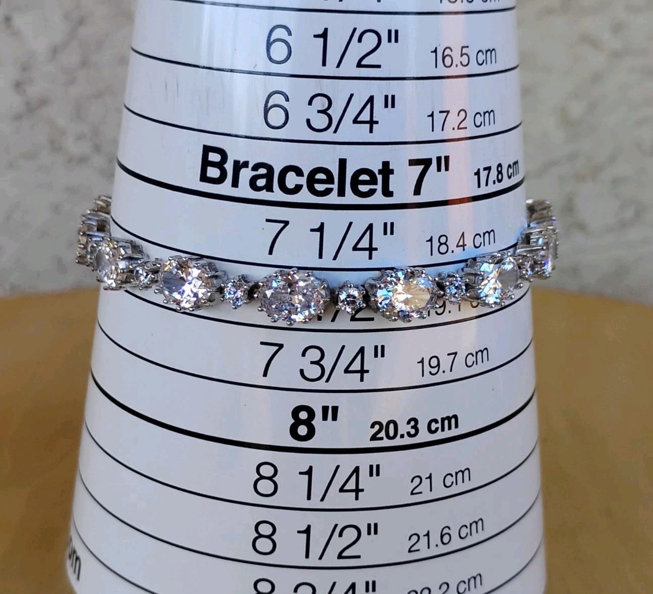 New Stauer “DiamondAura” Oval & Round CZ Brilliant Bracelet, Sterling, 7.5″ Fit