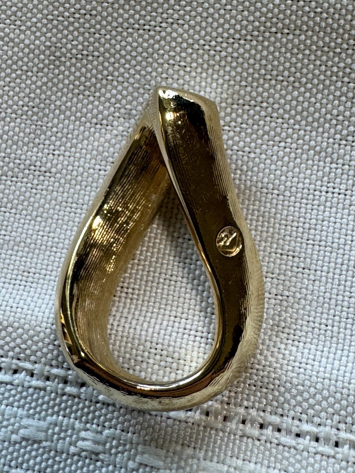 Vintage Signed SWAROVSKI Swan Gold Plated Baguette Crystal Rhinestone Pendant