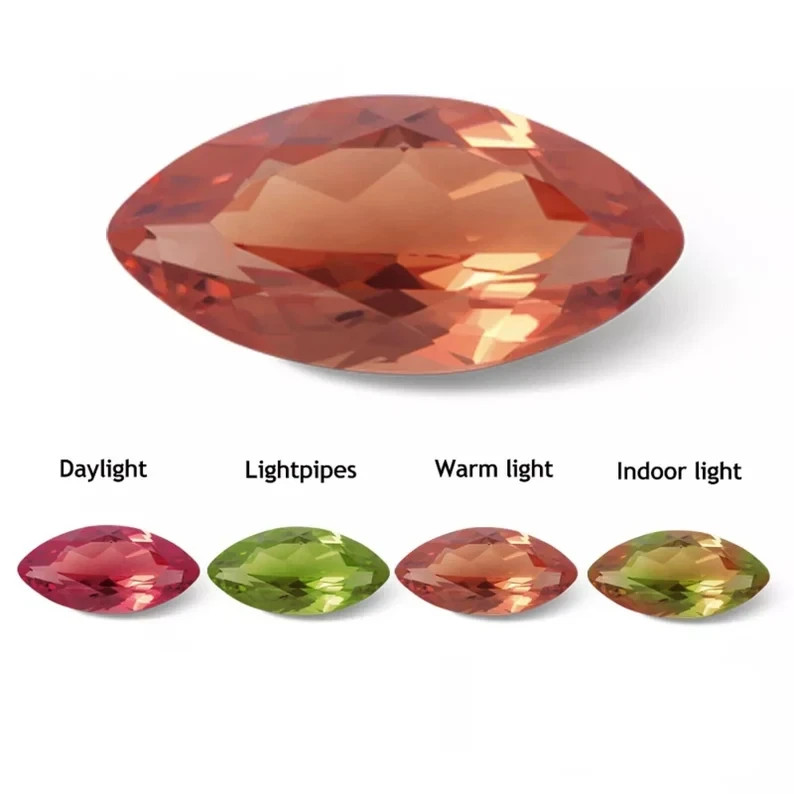 70 Ct Lightshift Pendant Color Changing Zultanite Glass Cube Cut Loose Gemstone