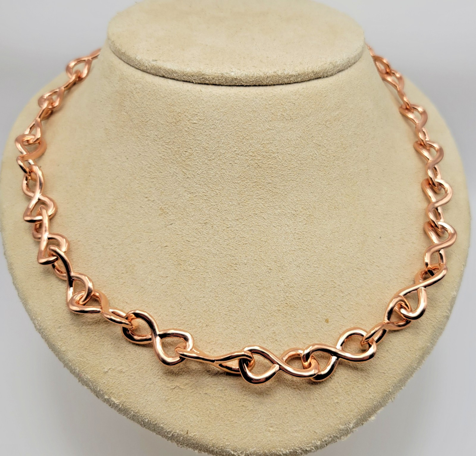 JTV Timna Jewelry Collection Copper 10.5mm Infinite Link Chain Necklace ~ 18-20″