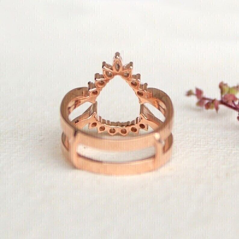 2.00 Ct Round Cut Simulated Diamond Enhancer Wrap Ring 14K Rose Gold Plated