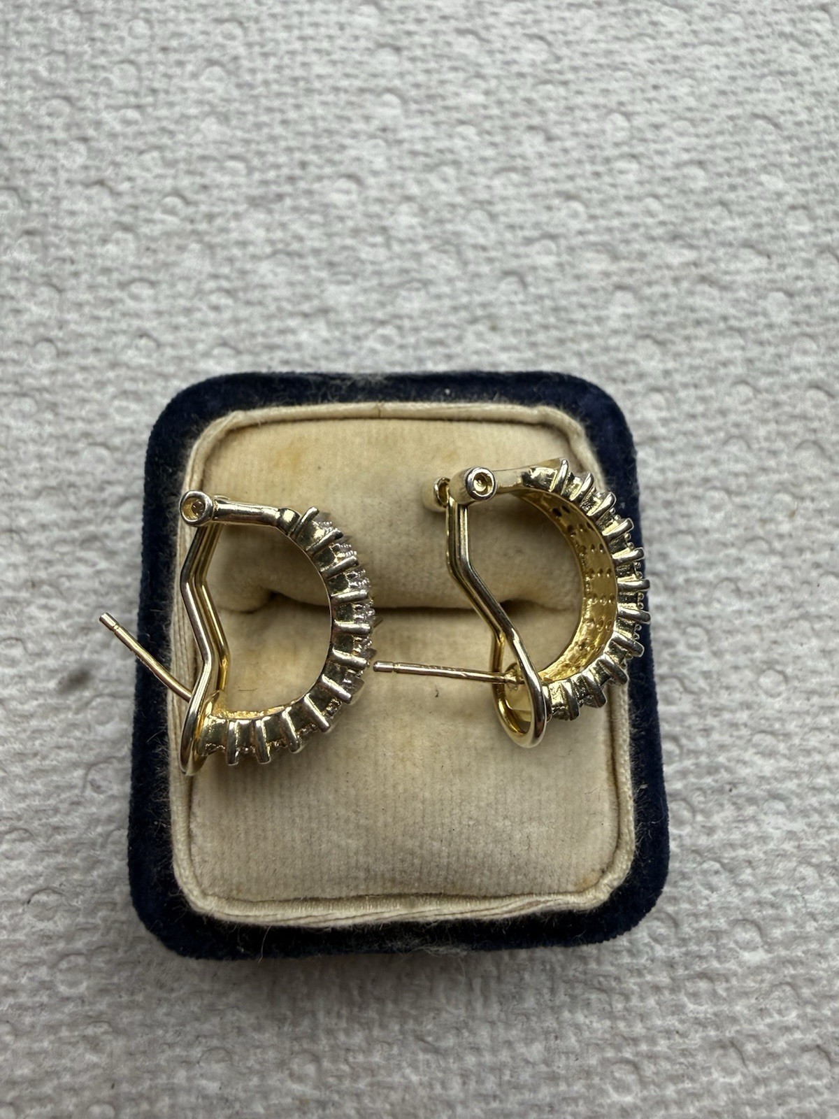 Gold Vermeil/925 Sterling Silver Iced Out Earrings 5.8 Grams CZ Stones