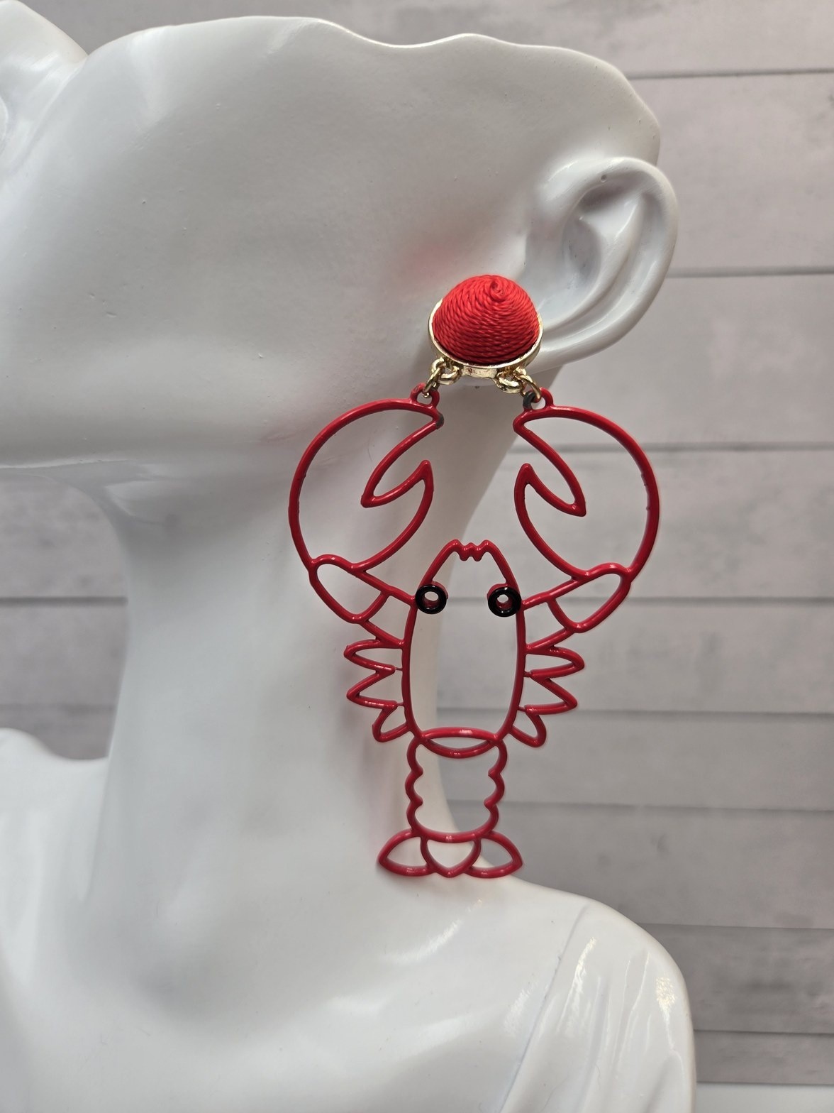 SUGARFIX BaubleBar Red Lobster Wire Dangle Drop Statement Earrings crawdad 300