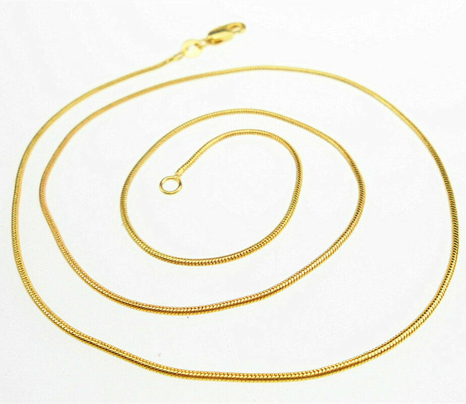 Wholesale 10pcs/20pcs Gold Plated 1mm Snake Chain Necklace 16-30″