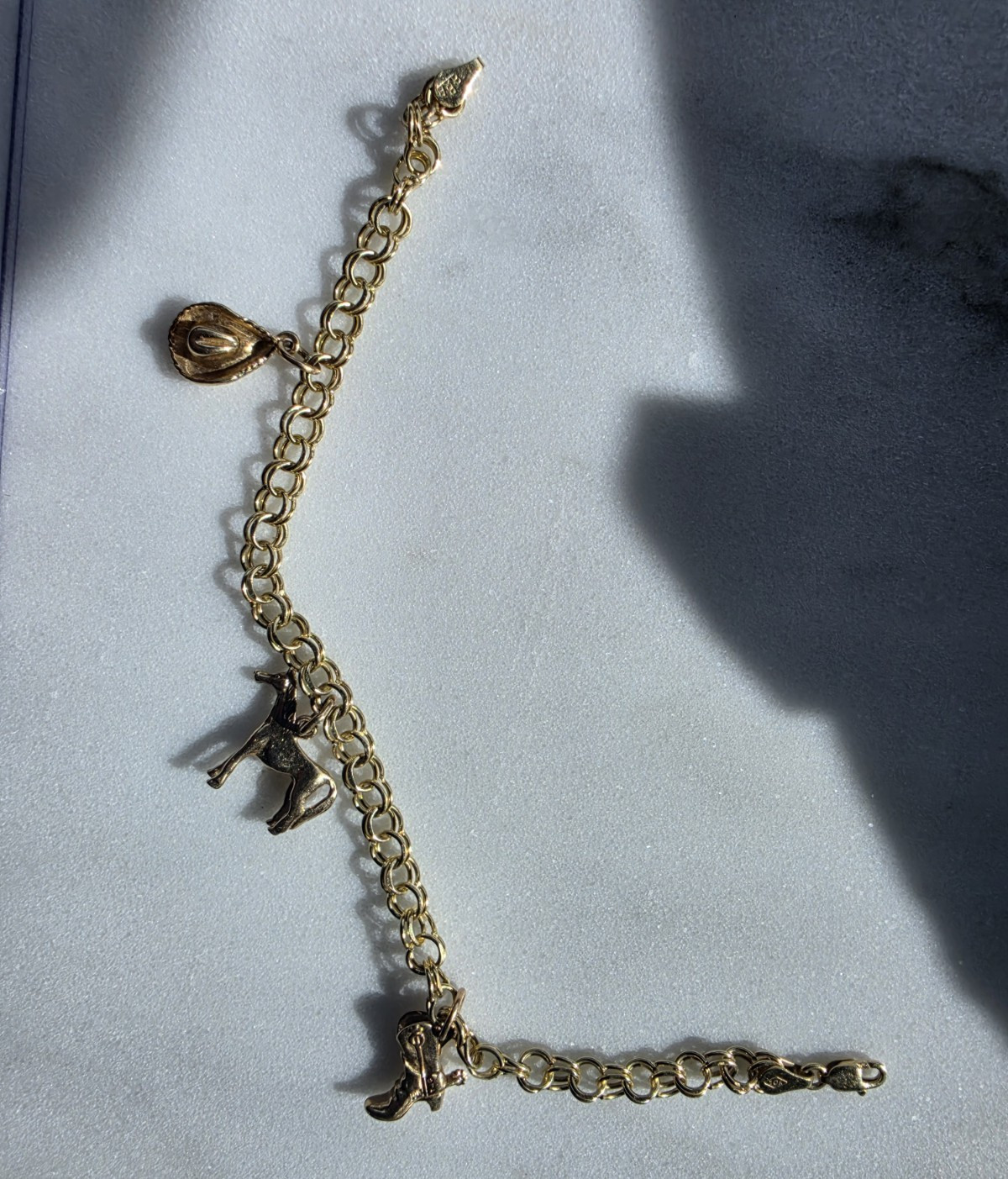 ​10K Gold Charm Bracelet 10g Western Bailey Banks Biddle BBB Rembrandt RQC $2500