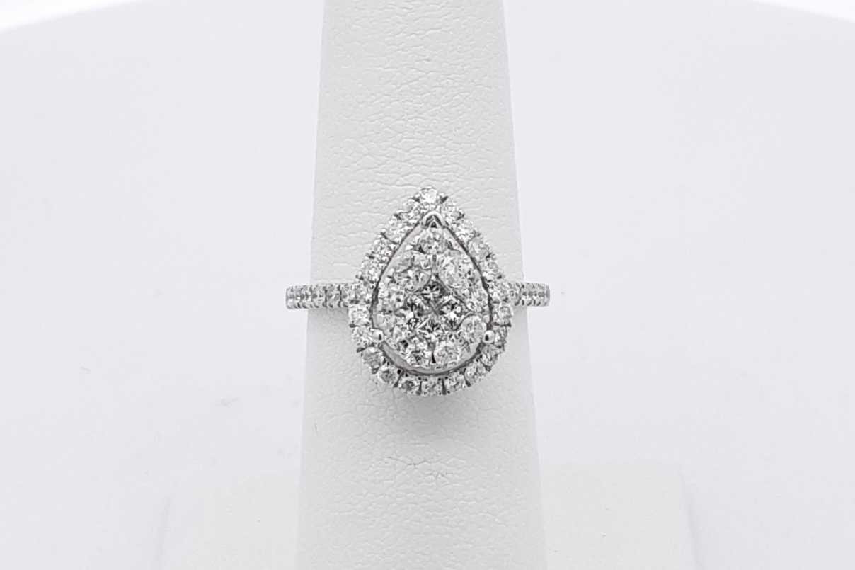 0.79cttw Diamond Ring In 10k White Gold 3.3 Grams Size 5.5 Eb0526lersa
