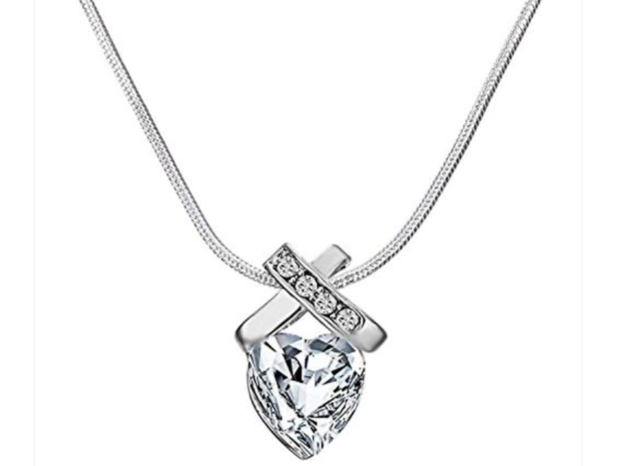 Swarovski Elements Crystal Infinity Heart Necklaces, Sterling Silver