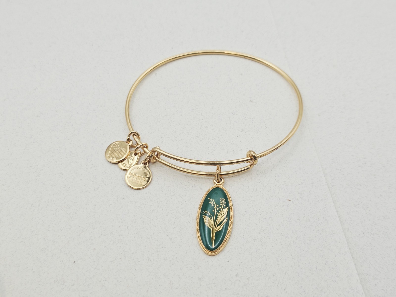 Alex & Ani Deep Mystery “Lilly Of The Valley” Charm Bangle Bracelet Gold 🔆