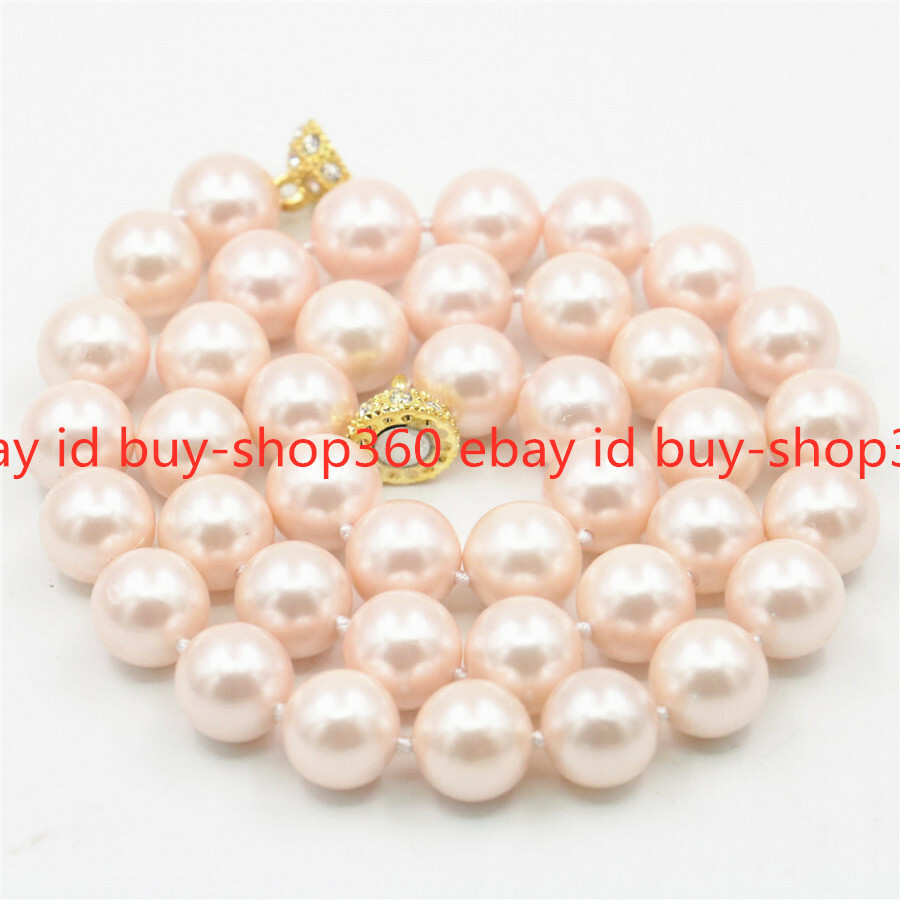 Beatutiful 8mm 10mm 12mm Sea South Shell Pearl Round Beads Necklace 18-36”