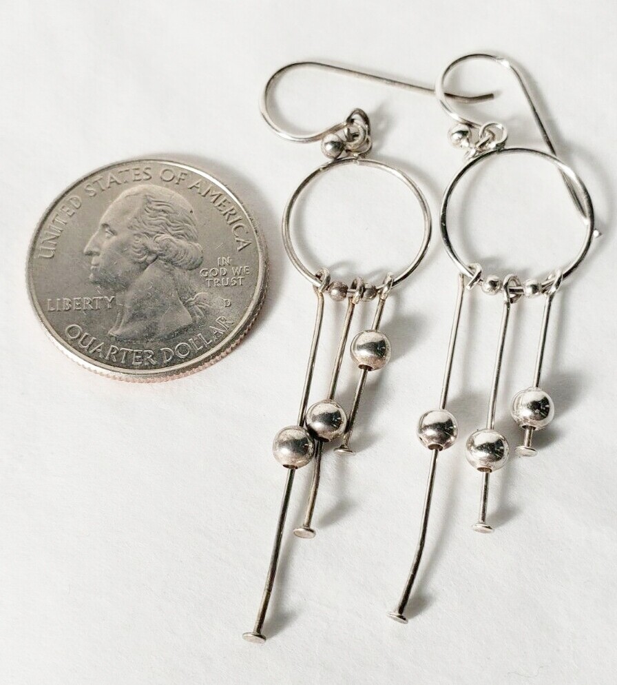92.5 sterling silver contemporary charm earrings, fun design